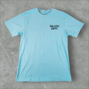 Gallery Dept Shirt Mens Medium Sky Blue Short Sleeve Streetwear Designer Luxury